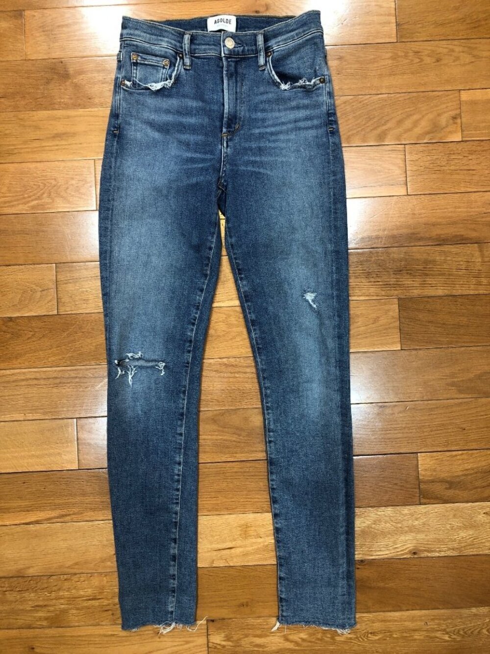 AGOLDE Sophie Mid Rise Skinny Ankle Blue Jean Edgy 90s Size 27